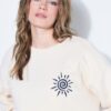 Μπλούζα φούτερ oversized με κέντημα SUN
