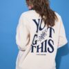 Μπλούζα φούτερ oversized με κέντημα SUN