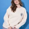 Μπλούζα φούτερ oversized με κέντημα SUN