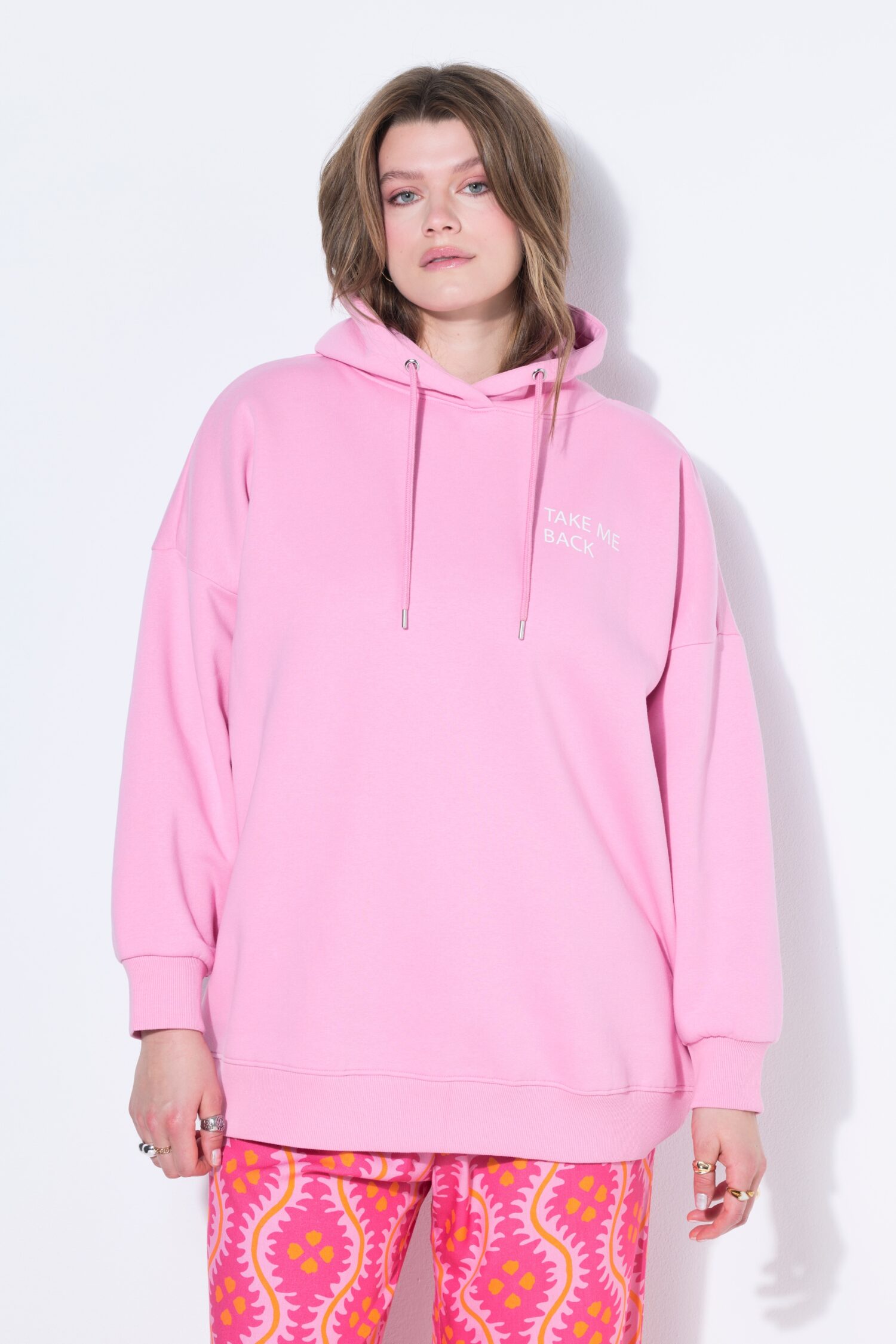 Μπλούζα φούτερ oversized με κουκούλα και σχέδιο