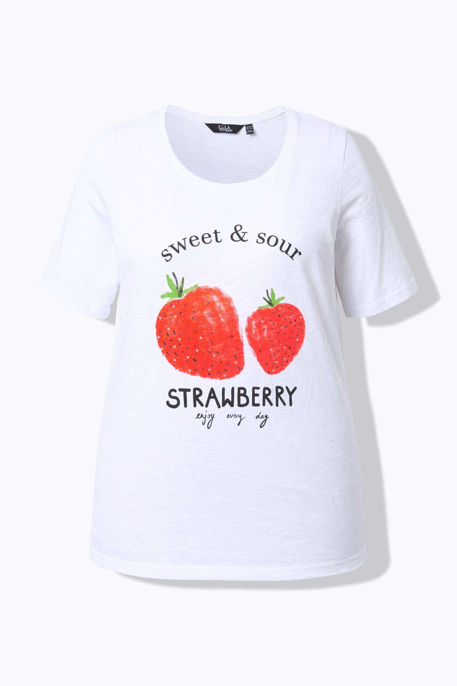 Μπλούζα κοντομάνικη με σχέδιο strawberry και στρας
