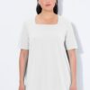 Μπλούζα κοντομάνικη με τετράγωνη λαιμόκοψη