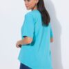 Μπλούζα κοντομάνικη oversized με φλοράλ τύπωμα