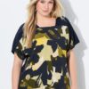 Μπλούζα κοντομάνικη oversized με φλοράλ σχέδιο