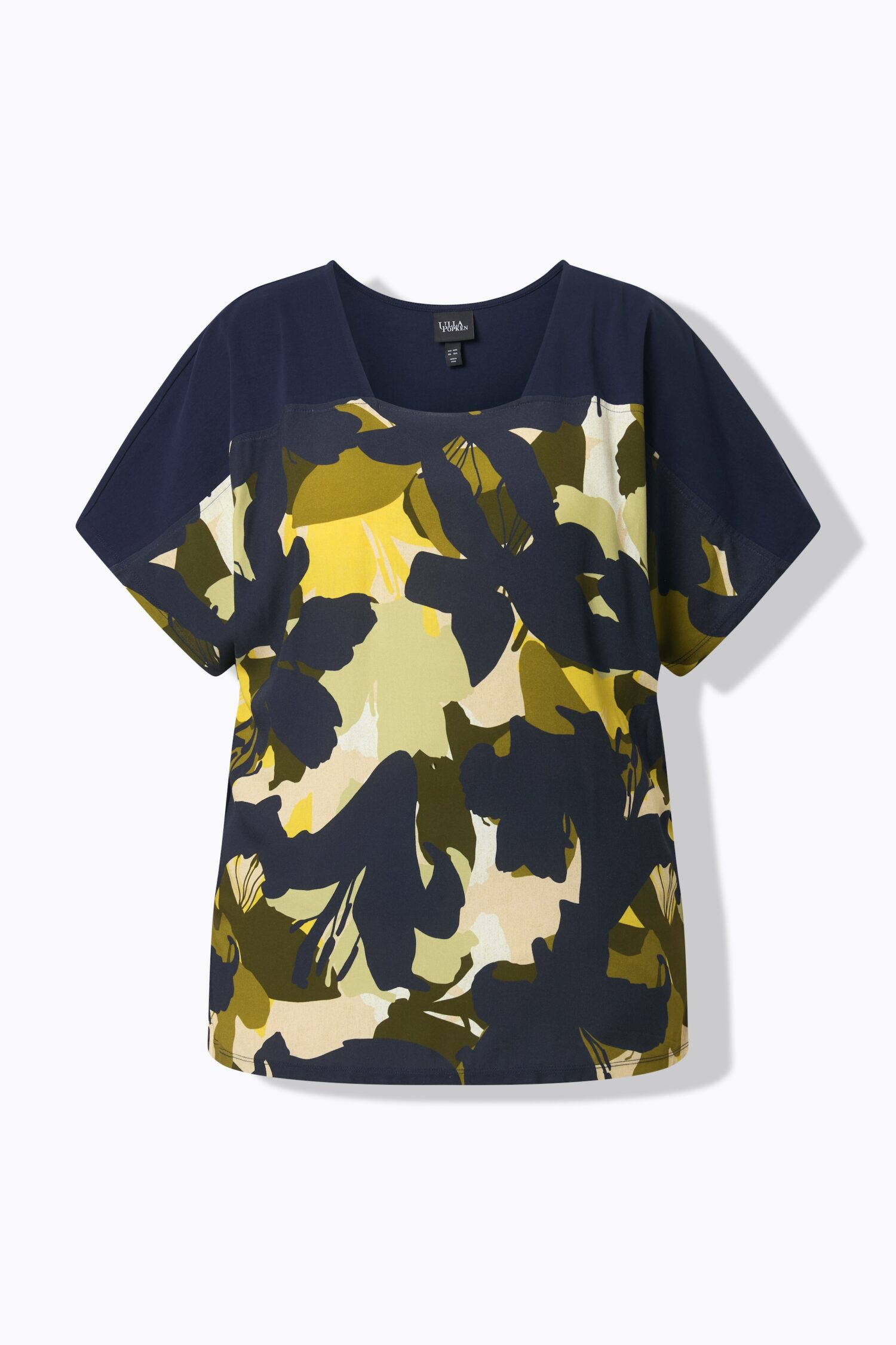 Μπλούζα κοντομάνικη oversized με φλοράλ σχέδιο