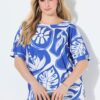 Μπλούζα κοντομάνικη oversized με μοτίβο