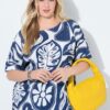 Μπλούζα κοντομάνικη oversized με μοτίβο