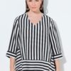 Μπλούζα lyocell, oversized με ρίγες
