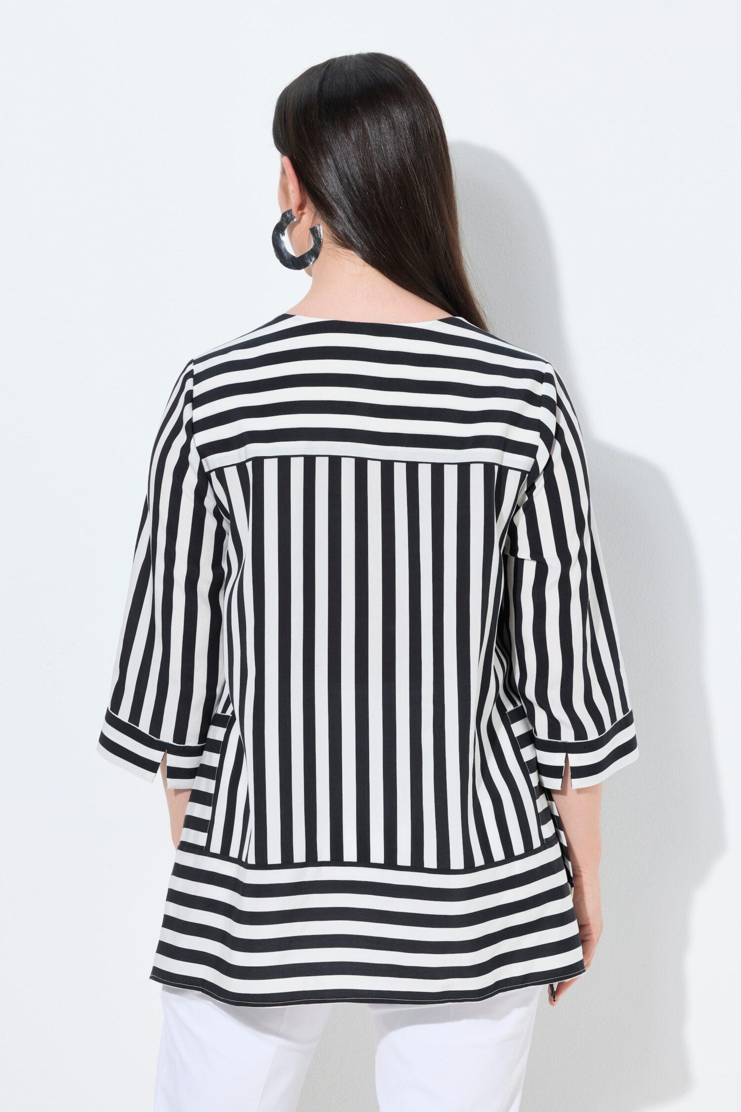 Μπλούζα lyocell, oversized με ρίγες