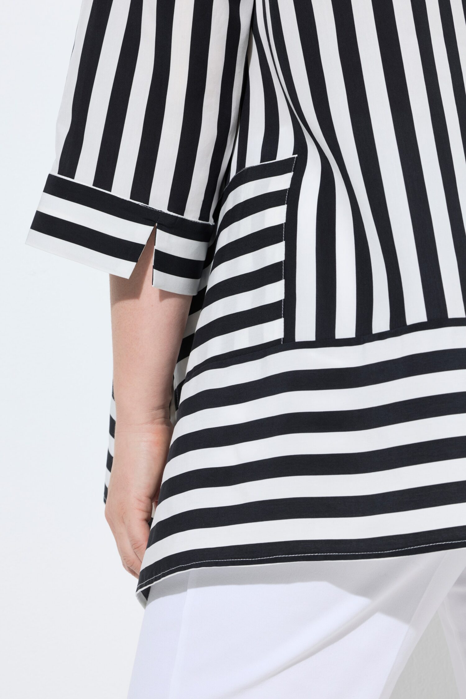 Μπλούζα lyocell, oversized με ρίγες