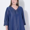 Μπλούζα lyocell σε γραμμή Α και denim όψη
