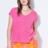 Μπλούζα oversized με bubble εφέ και λαιμόκοψη V