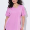 Μπλούζα oversized με κοντά μανίκια και κέντημα στην πλάτη