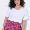 Μπλούζα oversized με κοντά μανίκια και κέντημα στην πλάτη