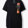Μπλούζα oversized με κοντά μανίκια και στρογγυλεμένο τελείωμα