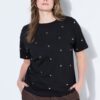 Μπλούζα oversized με μεταλλικές καρδιές