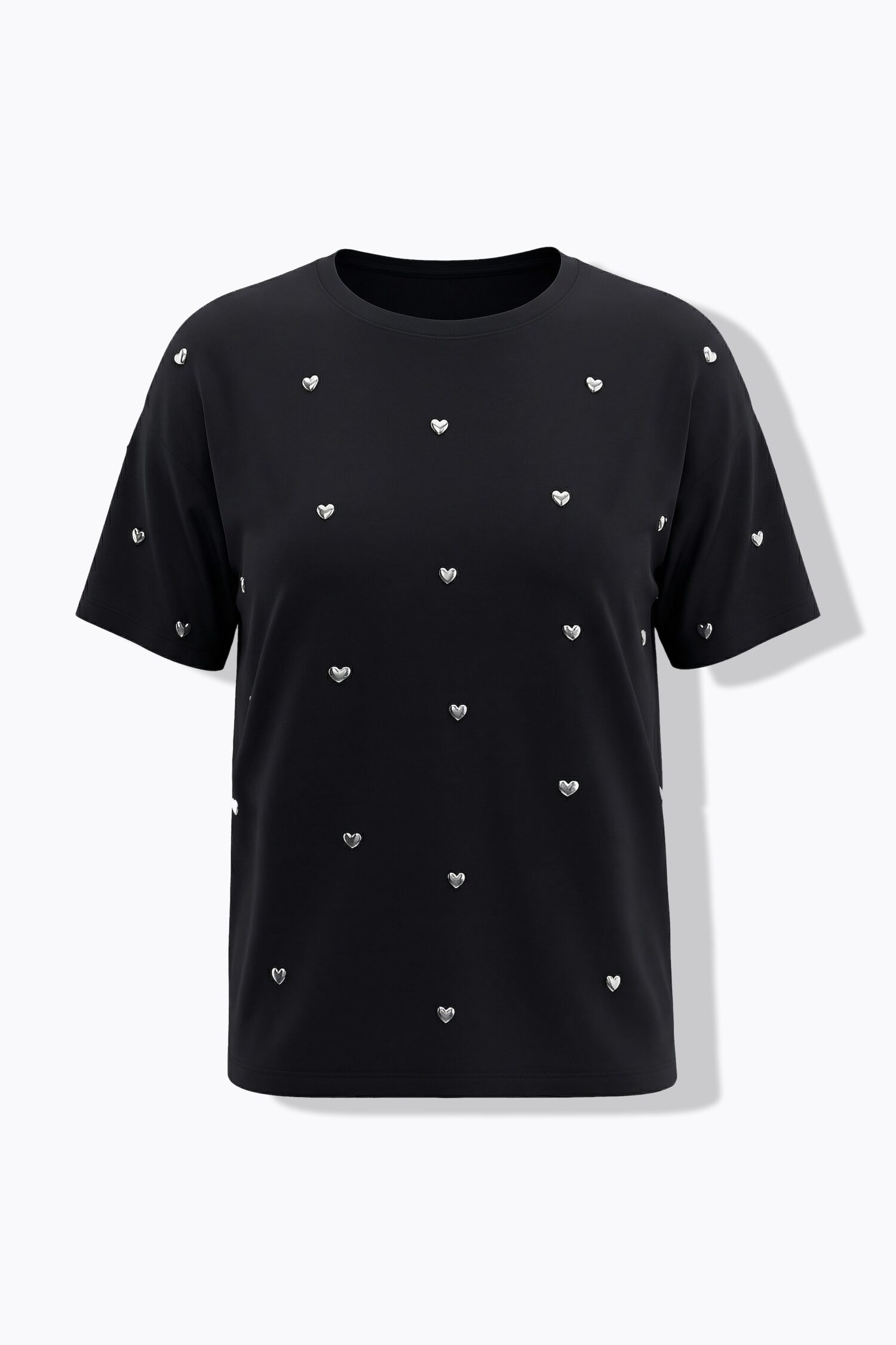 Μπλούζα oversized με μεταλλικές καρδιές