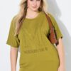 Μπλούζα oversized με στρας και στρογγυλή λαιμόκοψη