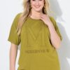 Μπλούζα oversized με στρας και στρογγυλή λαιμόκοψη