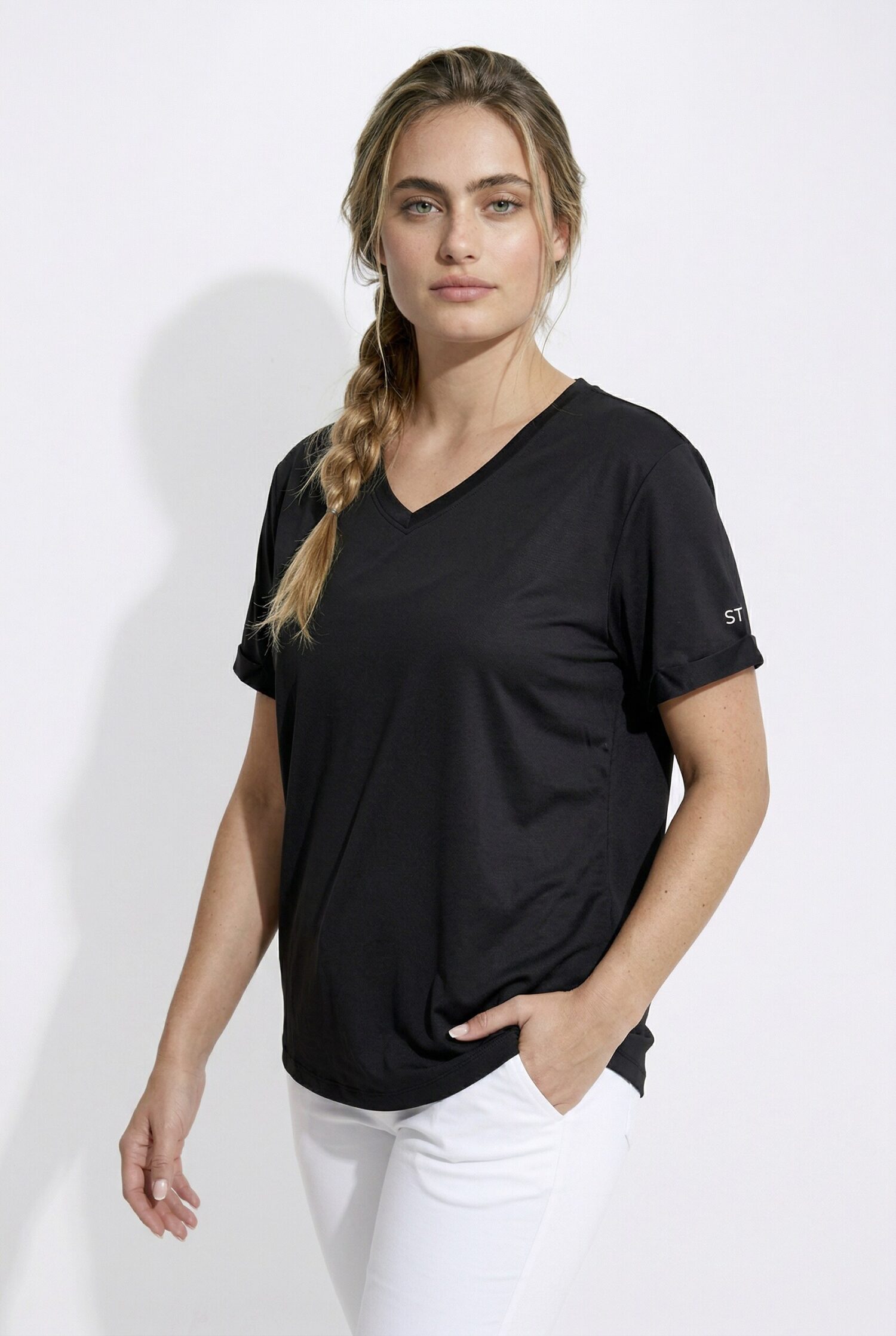 Μπλούζα oversized με στρογγυλεμένο τελείωμα