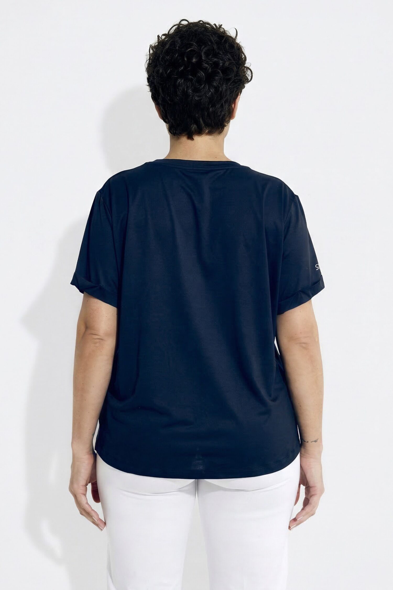 Μπλούζα oversized με στρογγυλεμένο τελείωμα