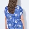 Μπλούζα oversized με tile print και κοντά μανίκια
