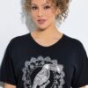 Μπλούζα oversized με τύπωμα και πλαϊνά σκισίματα