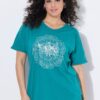 Μπλούζα oversized με τύπωμα και πλαϊνά σκισίματα