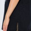 Μπλούζα oversized με τύπωμα και πλαϊνά σκισίματα