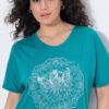 Μπλούζα oversized με τύπωμα και πλαϊνά σκισίματα