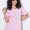 Μπλούζα oversized με τύπωμα και πλαϊνά σκισίματα