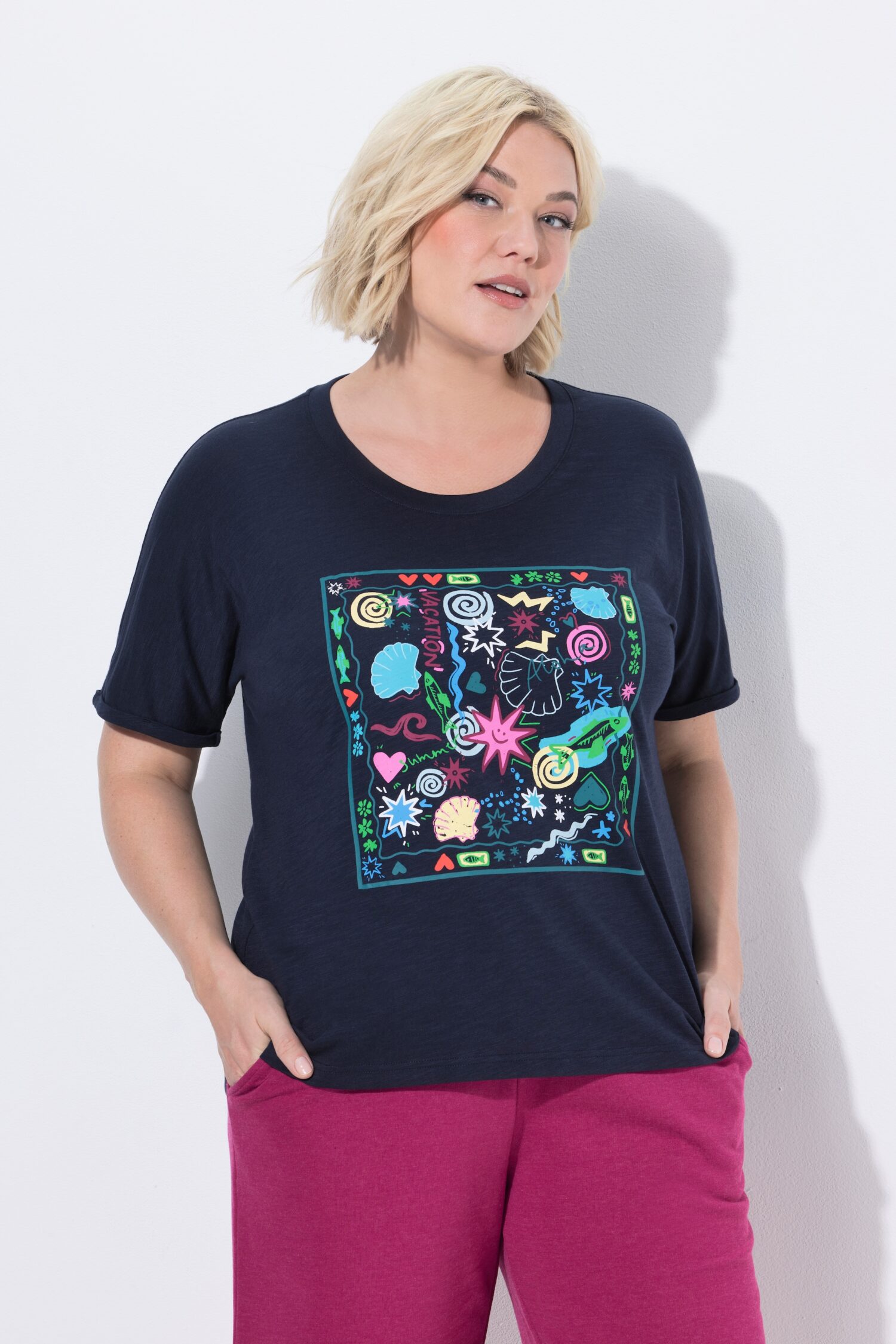 Μπλούζα oversized με τύπωμα μπροστά