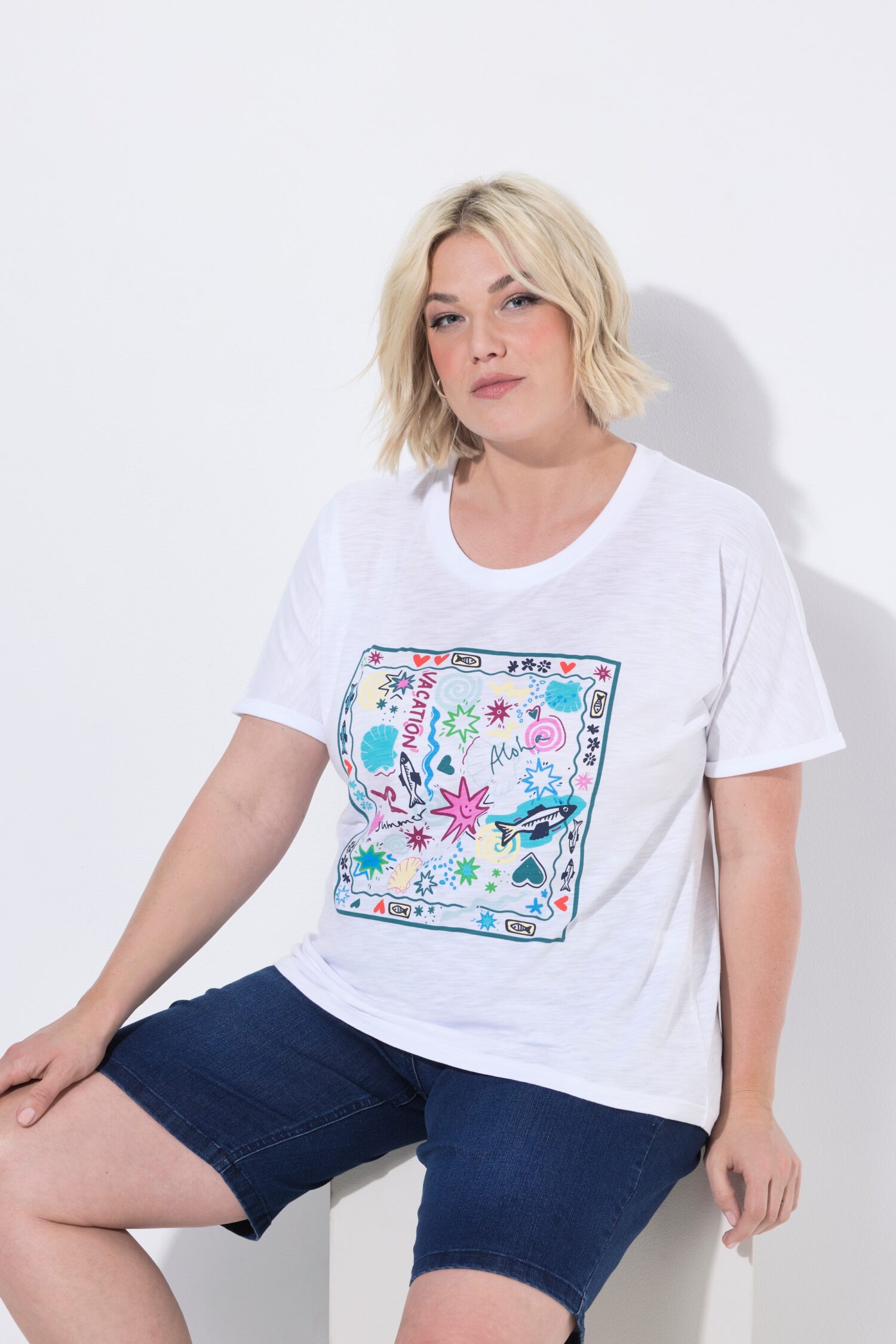 Μπλούζα oversized με τύπωμα μπροστά