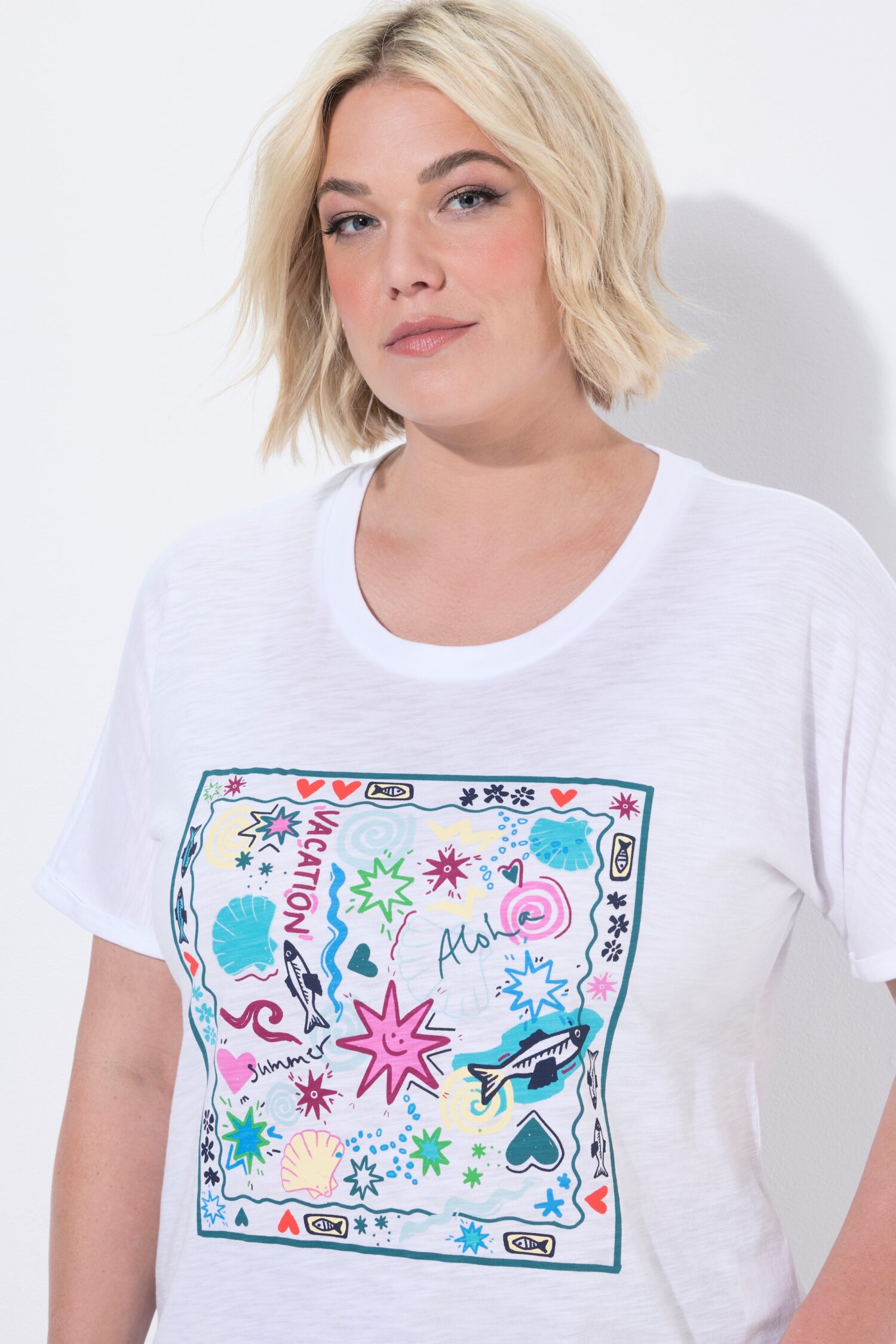 Μπλούζα oversized με τύπωμα μπροστά
