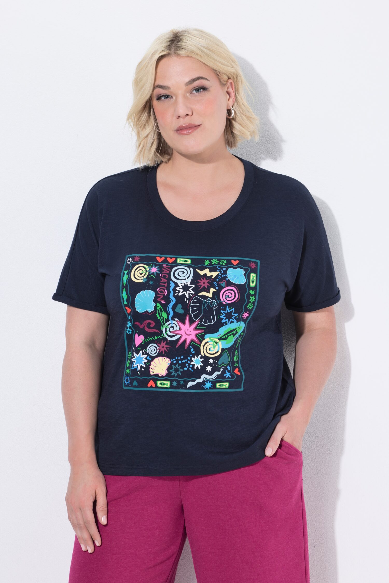 Μπλούζα oversized με τύπωμα μπροστά