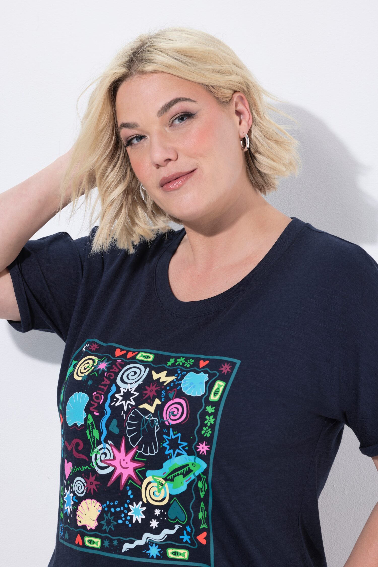 Μπλούζα oversized με τύπωμα μπροστά