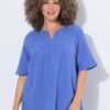 Μπλούζα oversized σε γραμμή Α με πιέτες και κοντά μανίκια