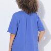 Μπλούζα oversized σε γραμμή Α με πιέτες και κοντά μανίκια