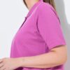 Μπλούζα πόλο basic σε ίσια γραμμή με γιακά και κουμπιά