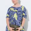 Μπλούζα σε φαρδιά γραμμή με μοτίβο paisley