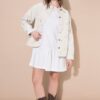 Μπουφάν τζιν oversized με κέντημα και χαμηλούς ώμους