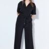 Ολόσωμη φόρμα oversized με γιακά και φερμουάρ