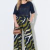 Παντελόνα με animal print και φαρδύ τελείωμα