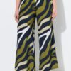 Παντελόνα με animal print και φαρδύ τελείωμα