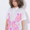 Πουκάμισο κοντομάνικο oversized με κέντημα