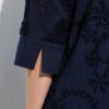 Πουκάμισο μακρύ με ανάγλυφο κέντημα και μανίκια 3/4