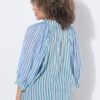 Πουκάμισο ριγέ, oversized με φαρδιά μανίκια 3/4