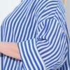 Πουκάμισο ριγέ, oversized με μανίκια 3/4