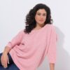 Πουλόβερ oversized, από λεπτής πλέξης ύφασμα με ριμπ υφή