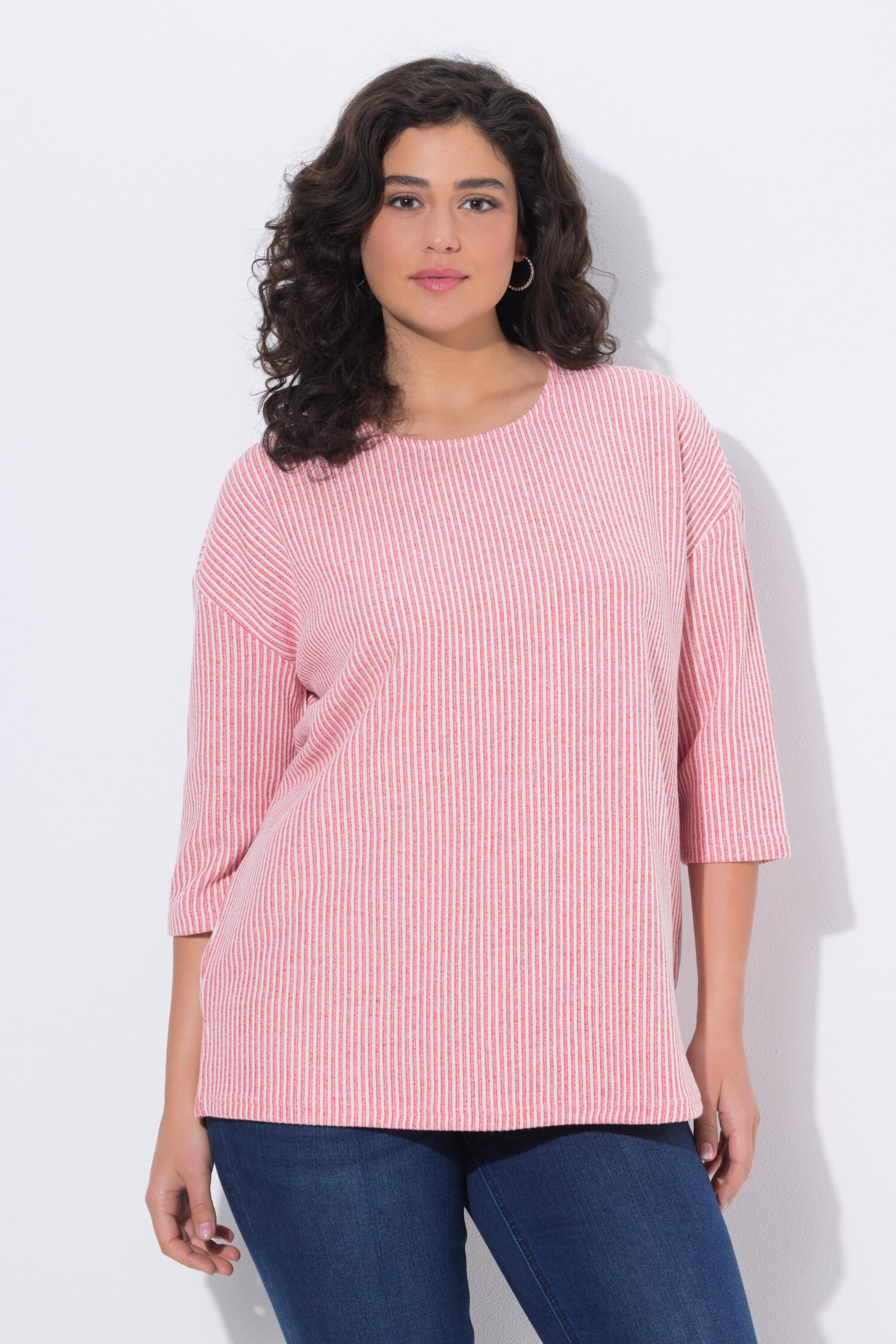 Πουλόβερ oversized, από λεπτής πλέξης ύφασμα με ριμπ υφή
